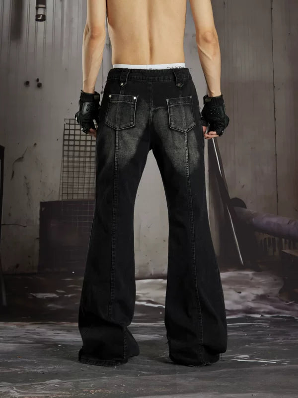 Deconstructed Flared Cargo Jeans 4