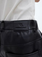 Deconstructed Flared Faux Leather Pants 4