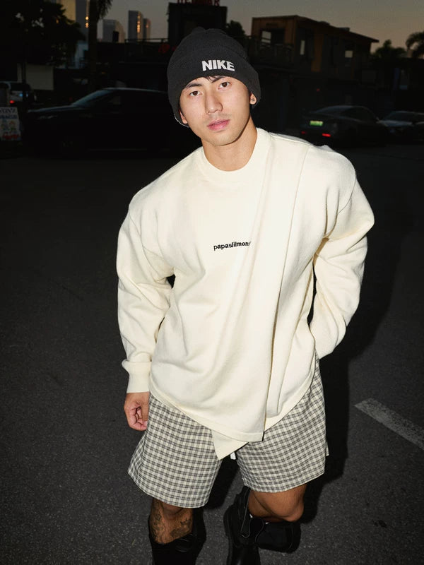 Deconstructed Irregular Cut Crew Neck Sweater 4