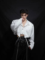 Deconstructed Padded Shoulder Cropped Shirt 1