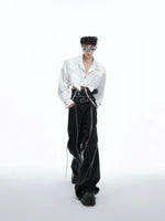 Deconstructed Padded Shoulder Cropped Shirt 4