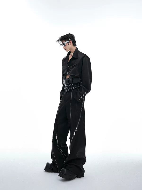 Deconstructed Padded Shoulder Cropped Shirt 5