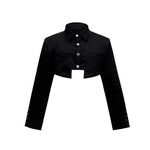 5624134823474,5624134823476,5624134823478, Deconstructed Padded Shoulder Cropped Shirt