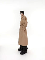 ,5078472817127,5078472817128,5078472817129, Deconstructed Padded-Shoulder Long Trench Coat