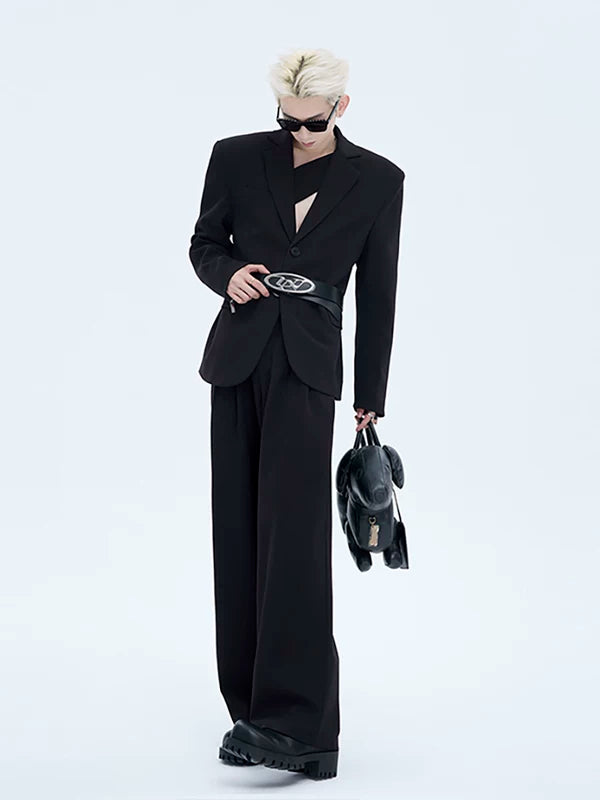 Deconstructed Padded Shoulder Suit with Pants 5