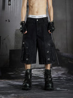 Deconstructed Patchwork Cargo Capri Pants 1