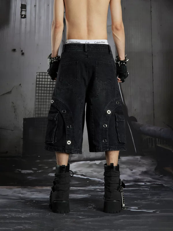 Deconstructed Patchwork Cargo Capri Pants 3