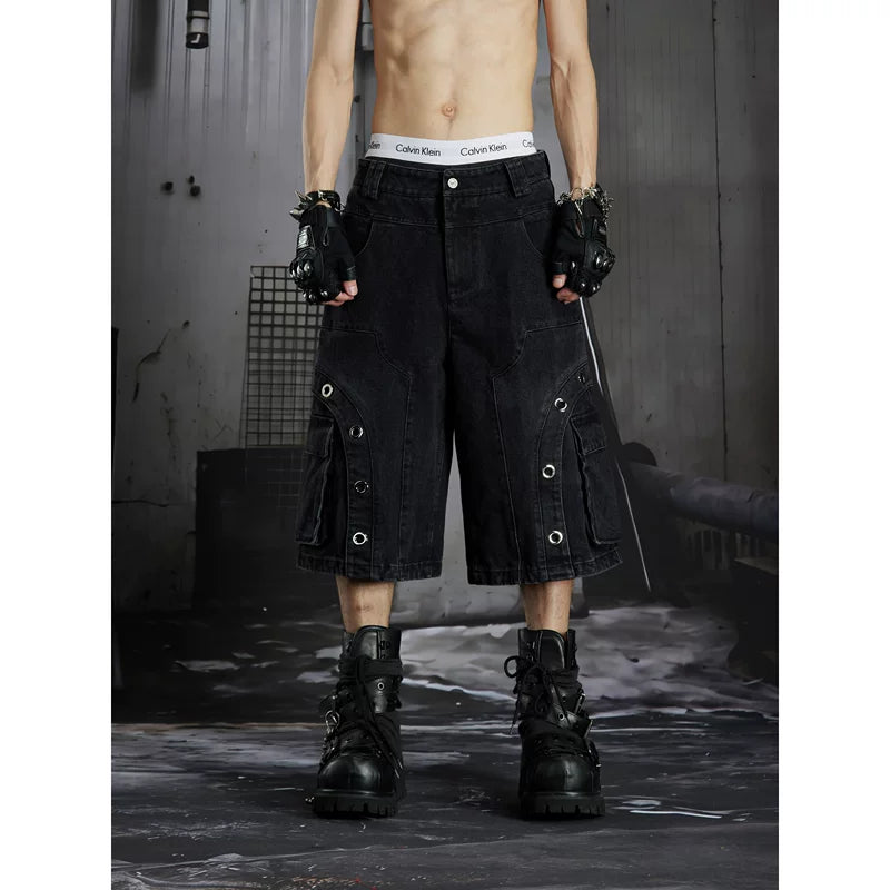 6252110846335,6252110846336,6252110846337,6252110846338, Deconstructed Patchwork Cargo Capri Pants