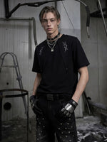 Deconstructed Patchwork Embroidered Cotton T-Shirt 1