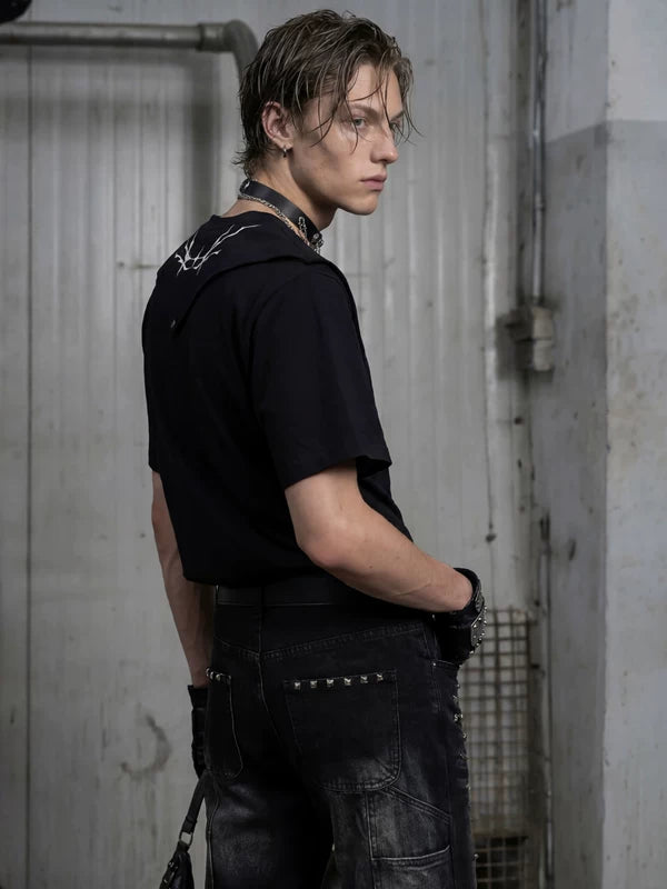 Deconstructed Patchwork Embroidered Cotton T-Shirt 3