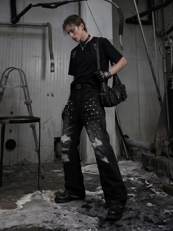 Deconstructed Patchwork Embroidered Cotton T-Shirt 4