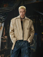 Deconstructed Patchwork Faux Leather Jacket 1