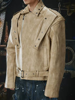 Deconstructed Patchwork Faux Leather Jacket 2