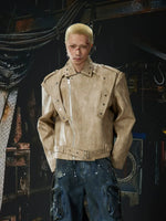 Deconstructed Patchwork Faux Leather Jacket 4