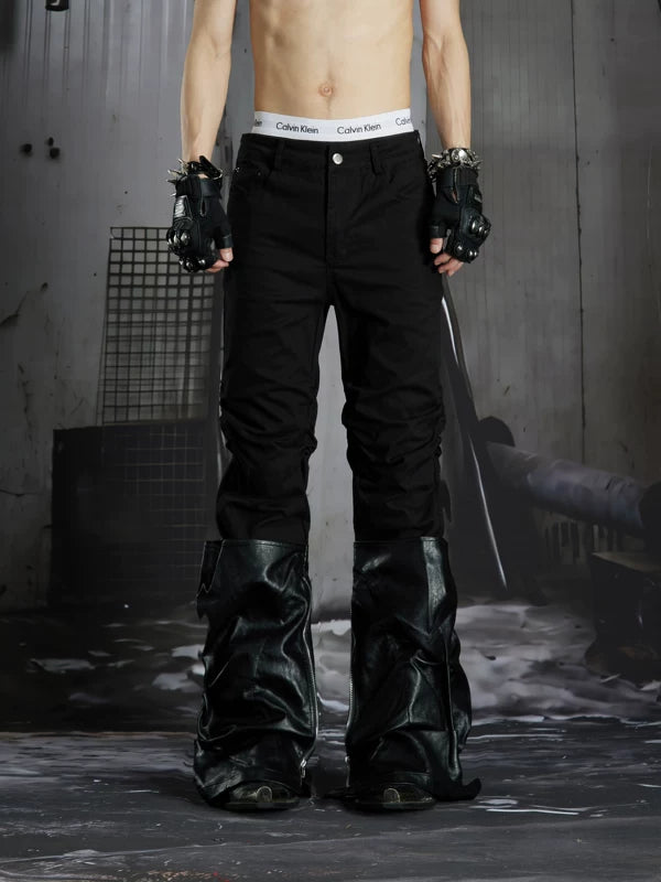 Deconstructed Patchwork Flared Pants 1