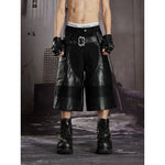 6098938384575,6098938384576,6098938384577,6098938384578, Deconstructed Patchwork Leather Cropped Pants
