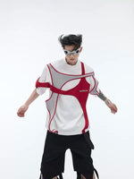Deconstructed Patchwork Padded Shoulder T-Shirt 1