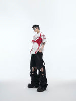 Deconstructed Patchwork Padded Shoulder T-Shirt 3