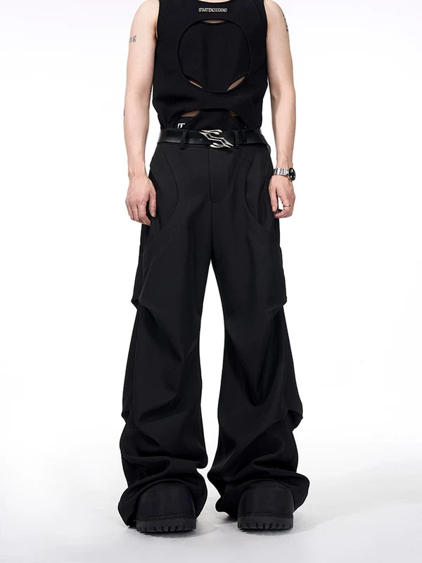 Deconstructed Patchwork Straight-Leg Pants 2