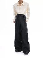 Deconstructed Pleated Straight Leg Pants 1