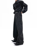 Deconstructed Pleated Straight Leg Pants 3