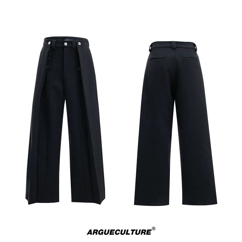 6032390754621,6032390754623,6032390754619,6032390754617, Deconstructed Pleated Straight Leg Pants