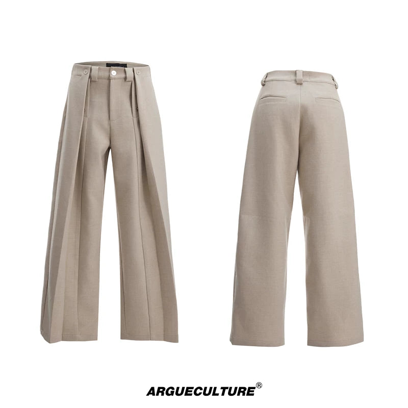 6032390754622,6032390754624,6032390754620,6032390754618, Deconstructed Pleated Straight Leg Pants