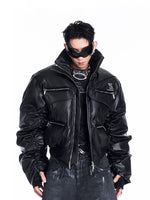 Deconstructed Stand Collar Padded Jacket 2