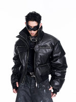 Deconstructed Stand Collar Padded Jacket 4