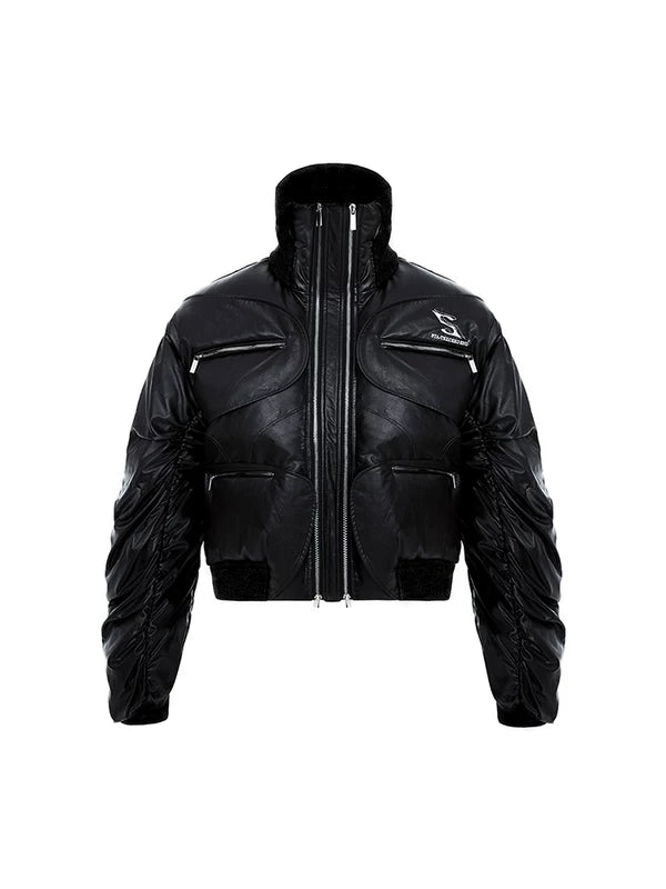 Deconstructed Stand Collar Padded Jacket 5