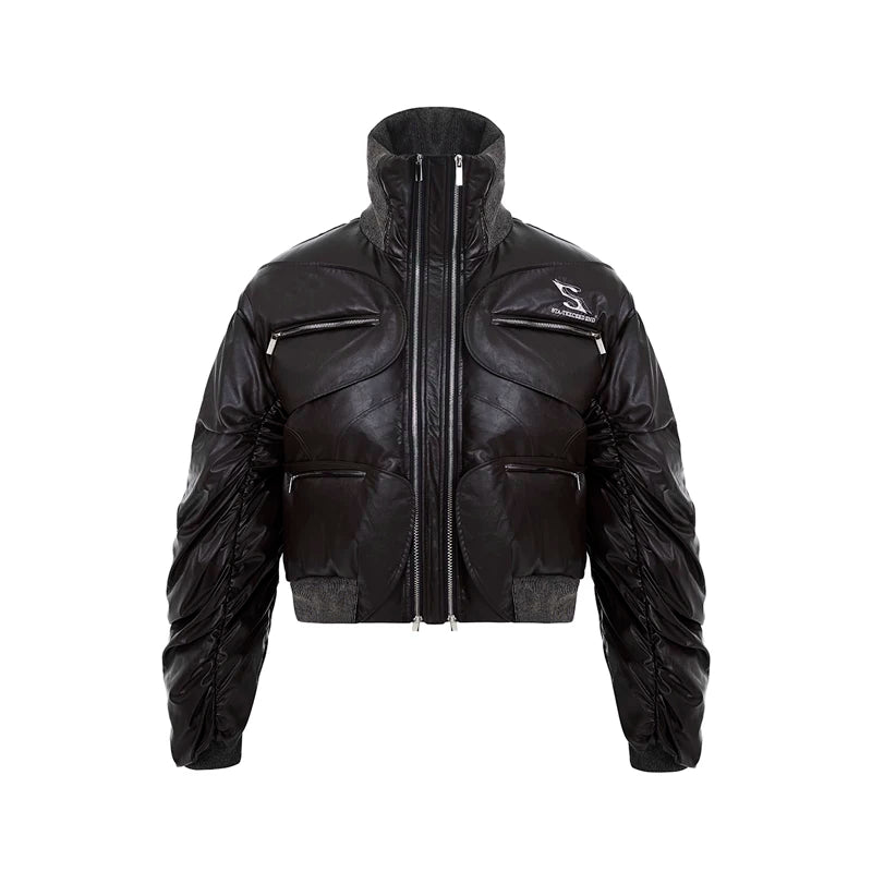 5792230579606,5792230579607,5792230579608, Deconstructed Stand Collar Padded Jacket