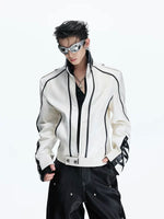 Deconstructed Strappy Leather Motorcycle Jacket 1