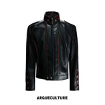 6287062715359,6287062715360,6287062715361, Deconstructed Strappy Leather Motorcycle Jacket