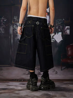Deconstructed Wide-Leg Denim Pants 3