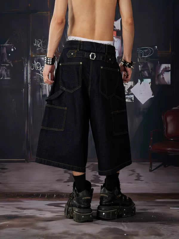 Deconstructed Wide-Leg Denim Pants 3