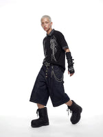 Deconstructed Wide-Leg Denim Pants 4