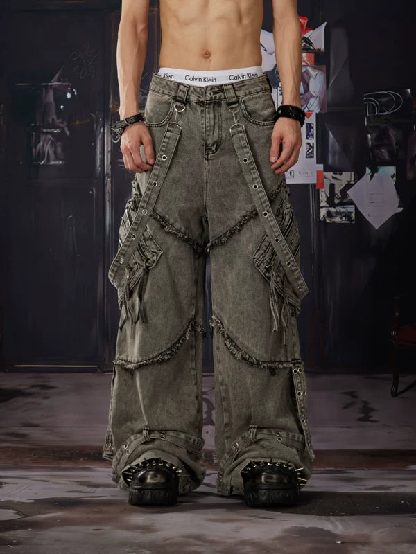 Deconstructed Wide Leg Jeans 1