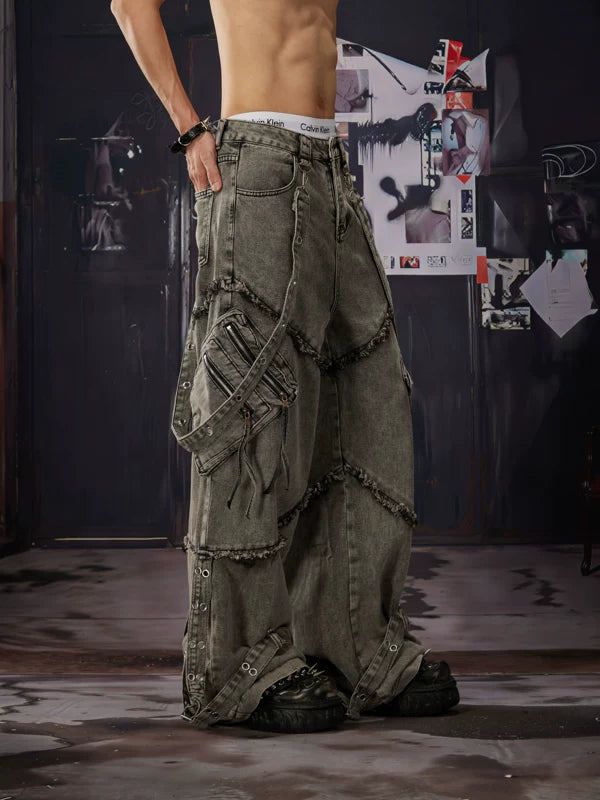 Deconstructed Wide Leg Jeans 2