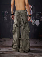 Deconstructed Wide Leg Jeans 3