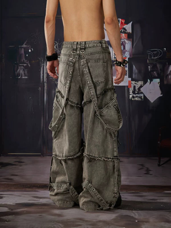Deconstructed Wide Leg Jeans 3