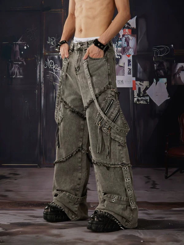 Deconstructed Wide Leg Jeans 4