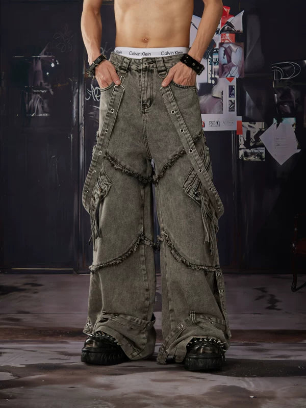 Deconstructed Wide Leg Jeans 5
