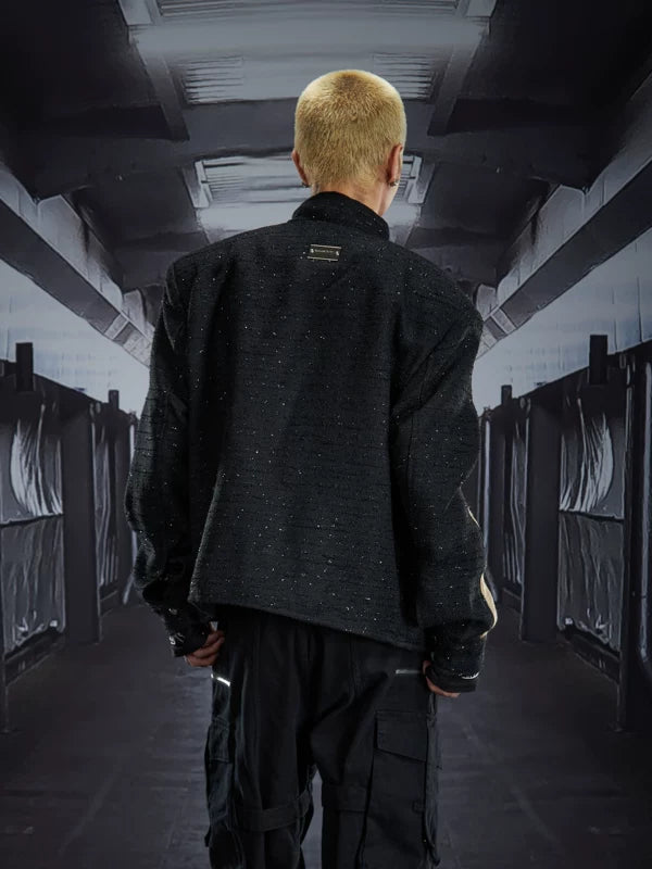 Deconstructed Zip-Up Padded Knit Jacket 3