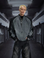 5971935980481,5971935980482,5971935980483, Deconstructed Zip-Up Padded Knit Jacket