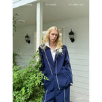 Decorative Stitch Trim Two-Piece Suit Set 1