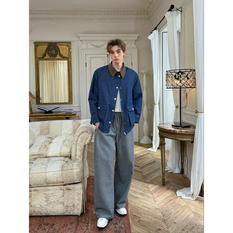 Denim Button Front Jacket with Patch Pockets 2