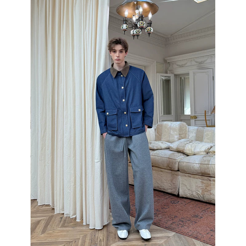 Denim Button Front Jacket with Patch Pockets 4