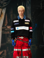 Denim Collar Logo Patch Rugby Polo Shirt 2