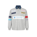 6192210403118,6192210403119,6192210403120, Denim Collar Logo Patch Rugby Polo Shirt