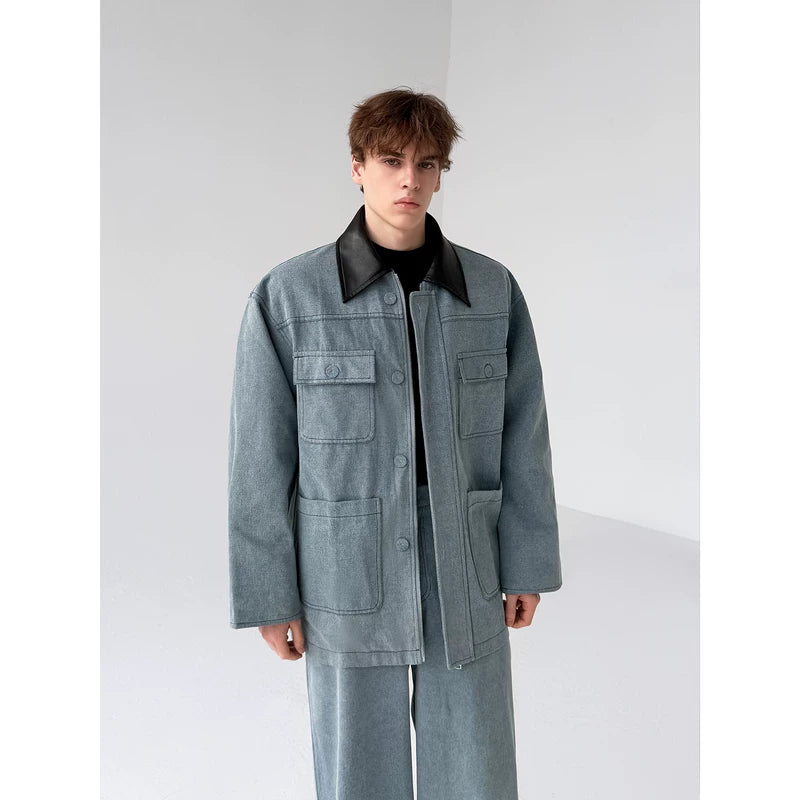 Denim Jacket and Wide Leg Pants Set 3